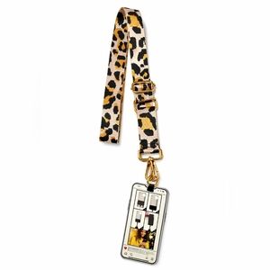 Leopard Print Adjustable Crossbody Phone Lanyard Or Bag Strap w/ Gold Hardware